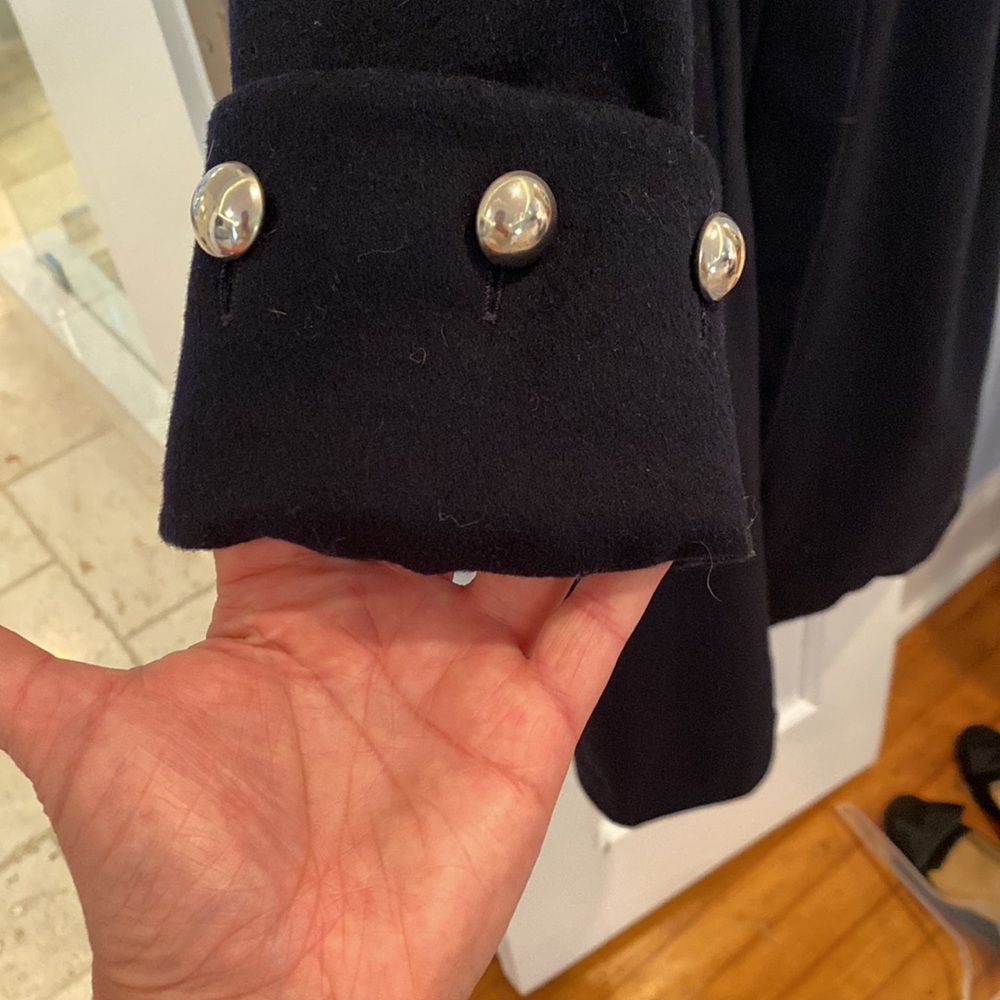 Vintage Albert Nipon Wool Long Jacket. Navy Blue,… - image 3